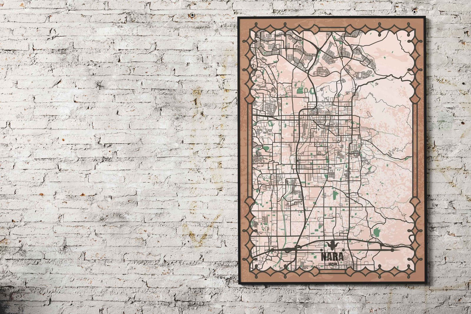 Nara City Map Asian Style Poster | Wall Art for  Home & Office | High-Quality Print - High-Quality Visual Display