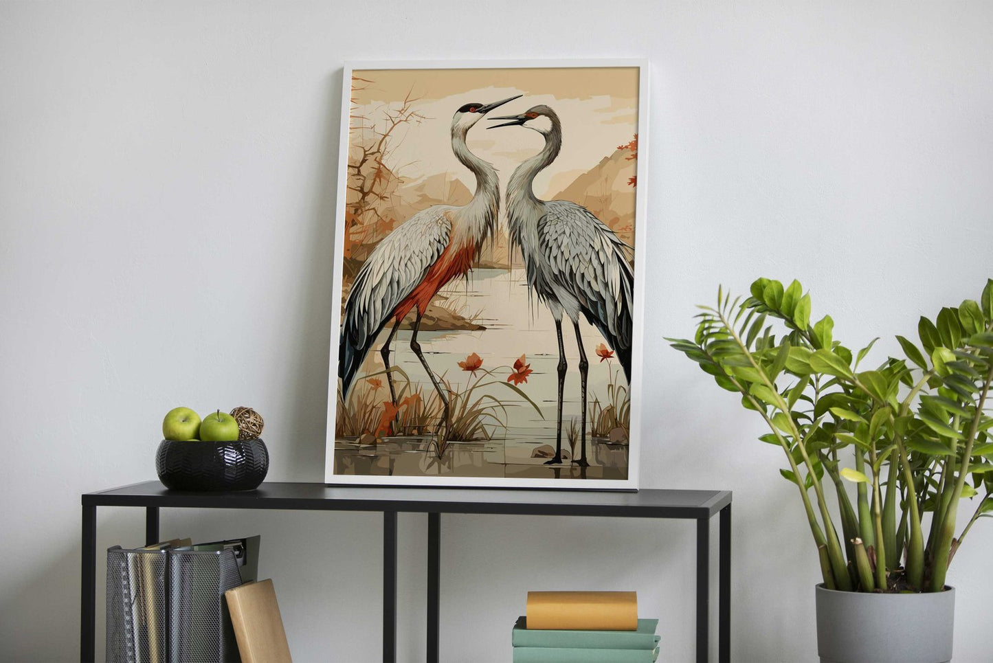 Natural Love Stork Asian Style Poster | Wall Ar t for Home & Office | High-Quality Print - High-Quality Visual Display