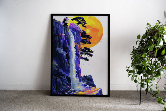 Nature And Panda Asian Style Poster | Wall Art  for Home & Office | High-Quality Print - High-Quality Visual Display