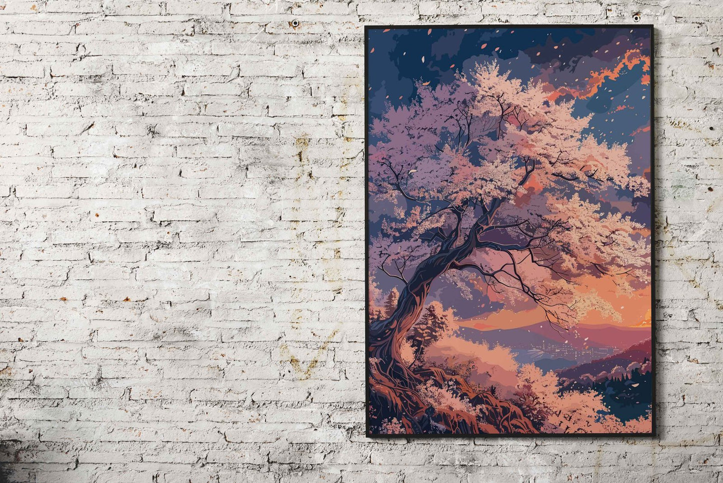 Nature Cherry Blossoms Asian Style Poster | W all Art for Home & Office | High-Quality Print - High-Quality Visual Display