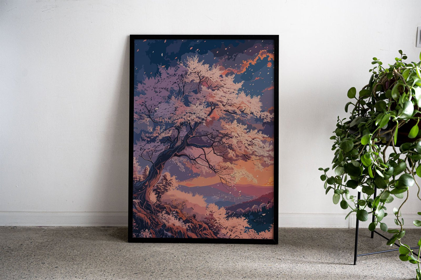 Nature Cherry Blossoms Asian Style Poster | W all Art for Home & Office | High-Quality Print - High-Quality Visual Display