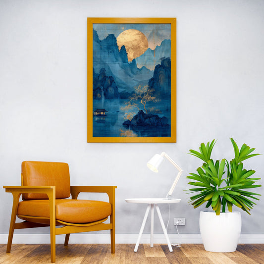 Nature Gold Decor Asian Style Poster | Wall Ar t for Home & Office | High-Quality Print - High-Quality Visual Display
