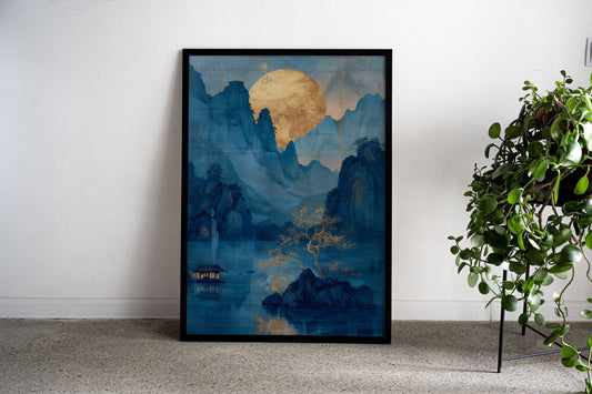 Nature Gold Decor Asian Style Poster | Wall Ar t for Home & Office | High-Quality Print - High-Quality Visual Display