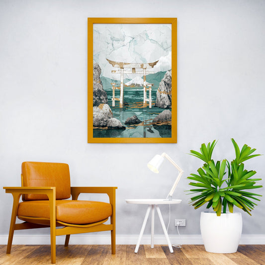 Nature Green Gold Decor Asian Style Poster |  Wall Art for Home & Office | High-Quality Print - High-Quality Visual Display