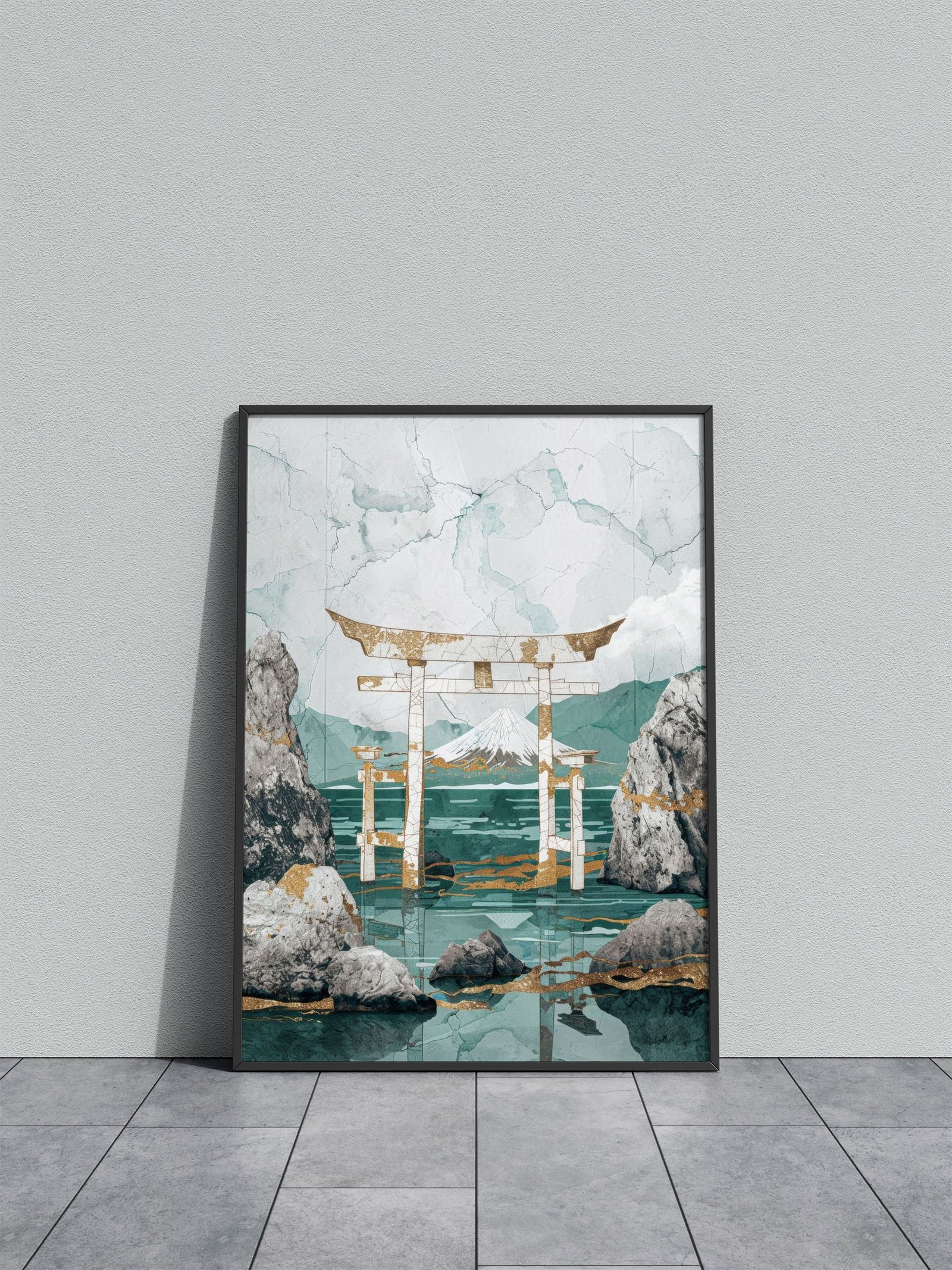 Nature Green Gold Decor Asian Style Poster |  Wall Art for Home & Office | High-Quality Print - High-Quality Visual Display