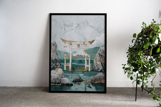 Nature Green Gold Decor Asian Style Poster |  Wall Art for Home & Office | High-Quality Print - High-Quality Visual Display