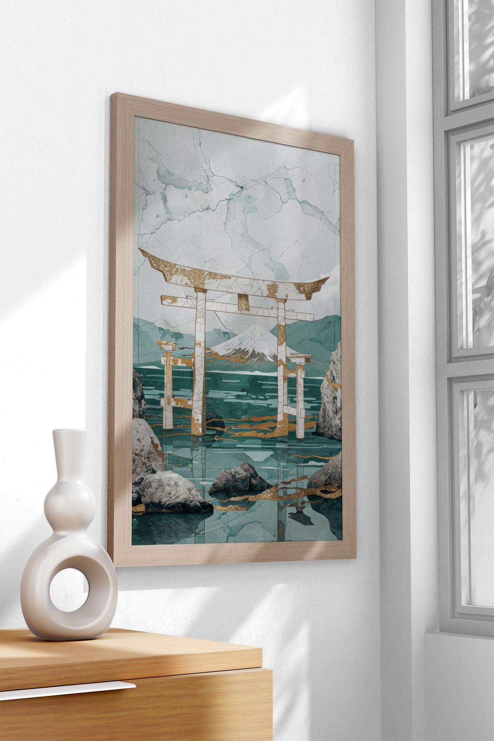 Nature Green Gold Decor Asian Style Poster |  Wall Art for Home & Office | High-Quality Print - High-Quality Visual Display