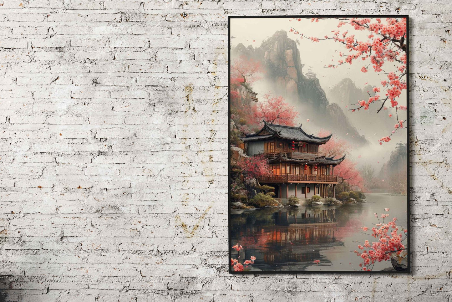 Nature Japanese house Asian Style Poster | W all Art for Home & Office | High-Quality Print - High-Quality Visual Display