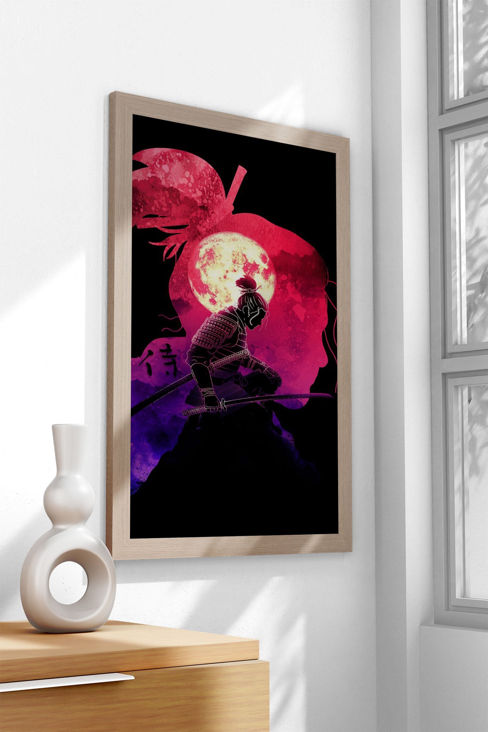 Negative BloodMoon Samurai Asian Style Post er | Wall Art for Home & Office | High-Quality Print - High-Quality Visual Display