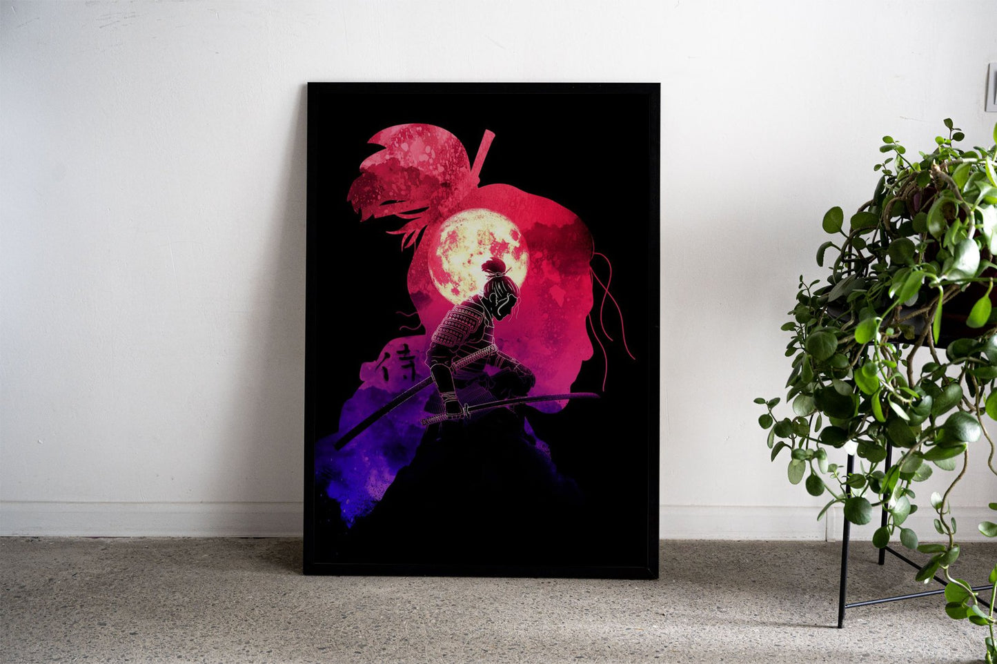 Negative BloodMoon Samurai Asian Style Post er | Wall Art for Home & Office | High-Quality Print - High-Quality Visual Display