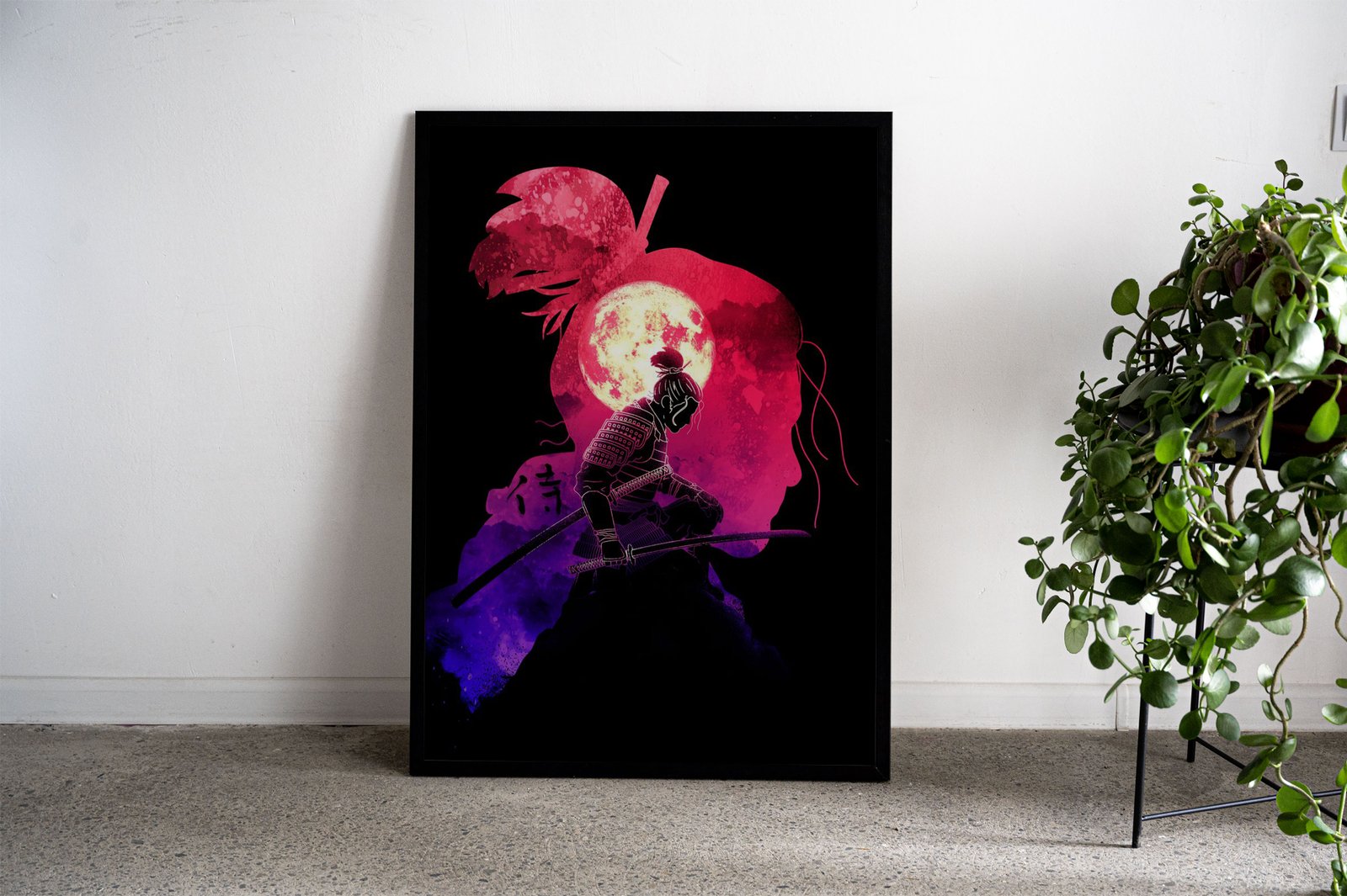 Negative BloodMoon Samurai Asian Style Post er | Wall Art for Home & Office | High-Quality Print - High-Quality Visual Display