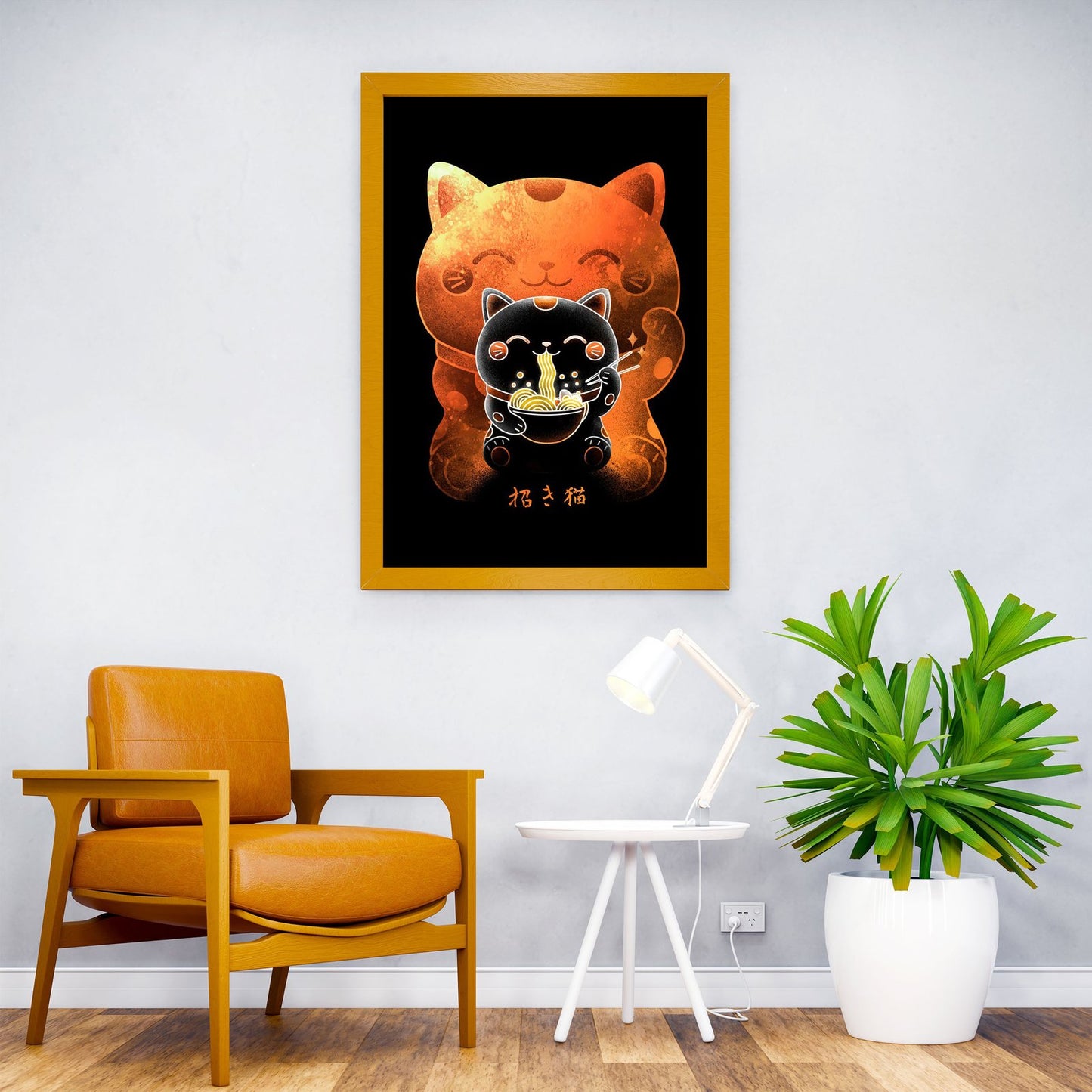 Negative Maneki Neko Asian Style Poster | Wa ll Art for Home & Office | High-Quality Print - High-Quality Visual Display