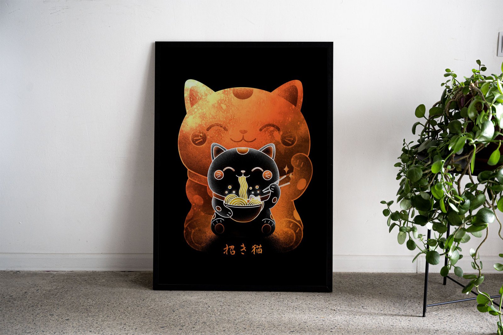 Negative Maneki Neko Asian Style Poster | Wa ll Art for Home & Office | High-Quality Print - High-Quality Visual Display