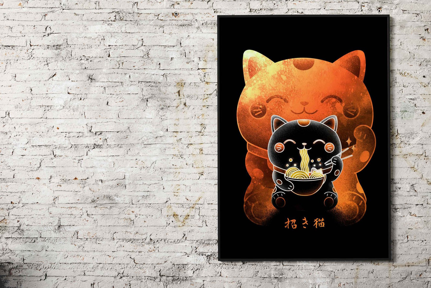 Negative Maneki Neko Asian Style Poster | Wa ll Art for Home & Office | High-Quality Print - High-Quality Visual Display