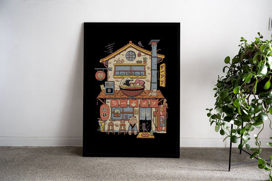 Neko Ramen Sign Asian Style Poster | Wall Art  for Home & Office | High-Quality Print - High-Quality Visual Display
