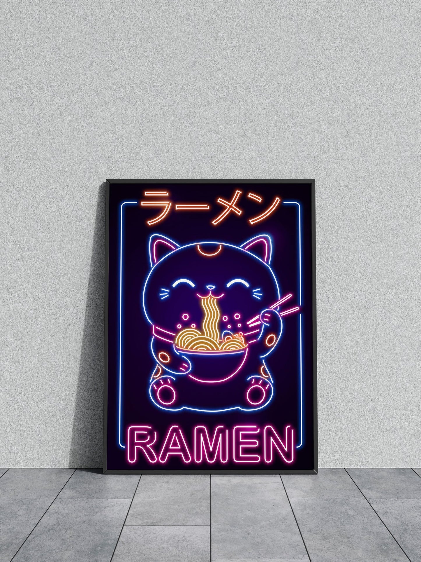 Neko Ramen Asian Style Poster | Wall Art for H ome & Office | High-Quality Print - High-Quality Visual Display