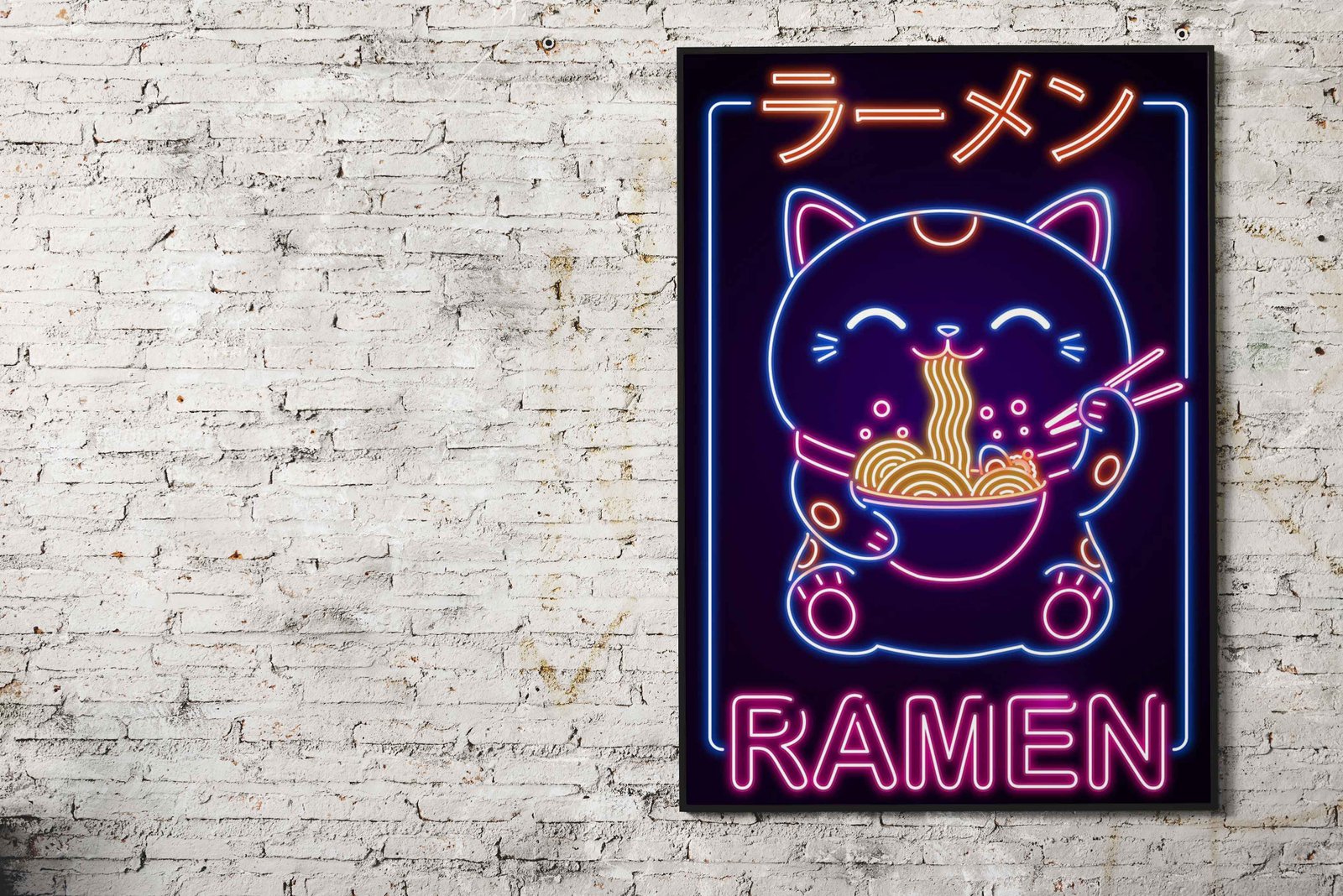 Neko Ramen Asian Style Poster | Wall Art for H ome & Office | High-Quality Print - High-Quality Visual Display