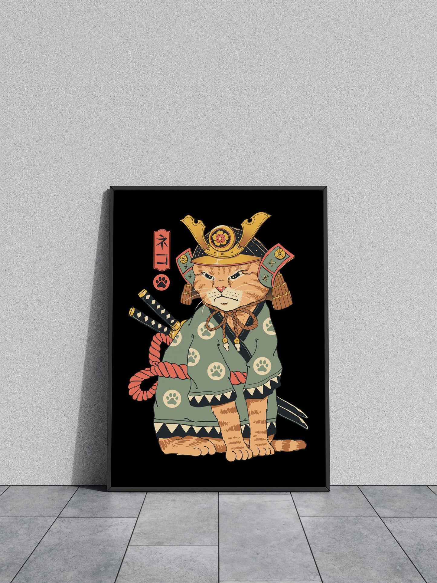Neko Samurai Asian Style Poster | Wall Art for  Home & Office | High-Quality Print - High-Quality Visual Display