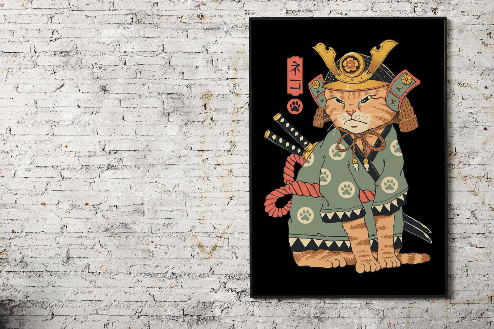 Neko Samurai Asian Style Poster | Wall Art for  Home & Office | High-Quality Print - High-Quality Visual Display