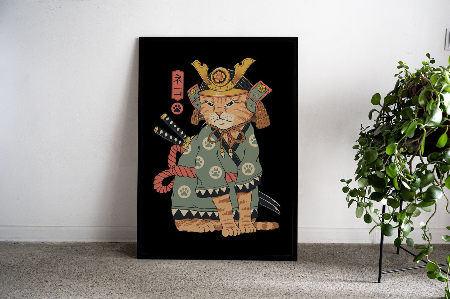 Neko Samurai Asian Style Poster | Wall Art for  Home & Office | High-Quality Print - High-Quality Visual Display