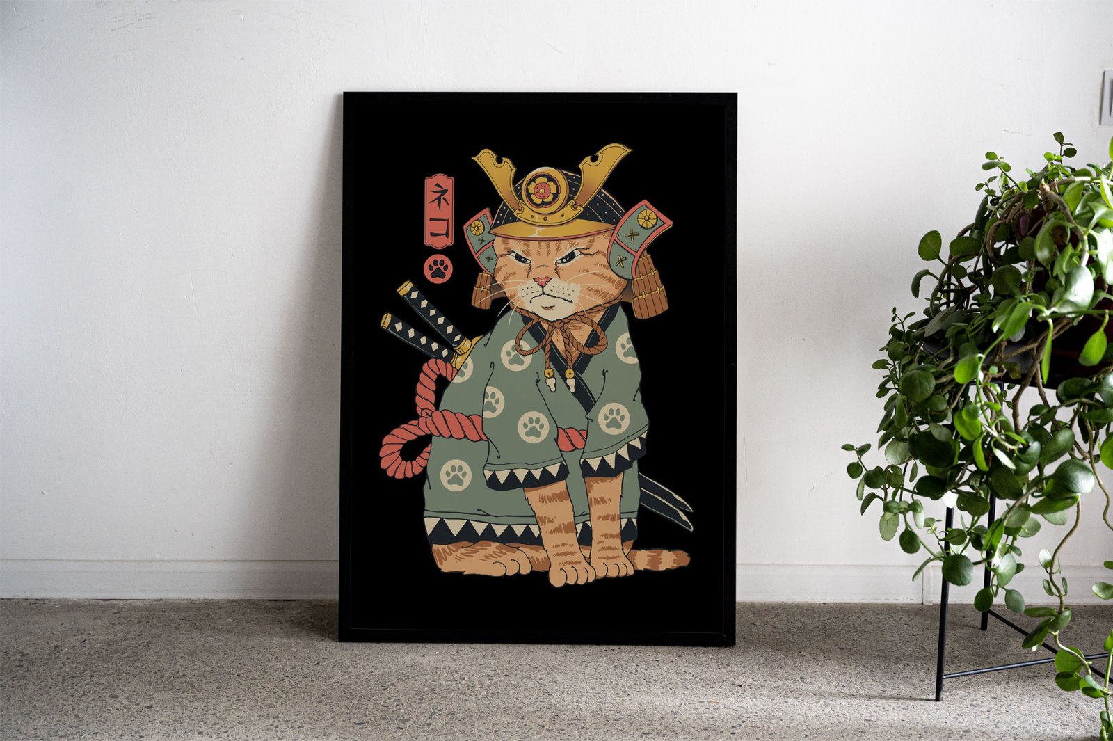 Neko Samurai Asian Style Poster | Wall Art for  Home & Office | High-Quality Print - High-Quality Visual Display