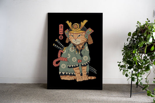 Neko Samurai Asian Style Poster | Wall Art for  Home & Office | High-Quality Print - High-Quality Visual Display