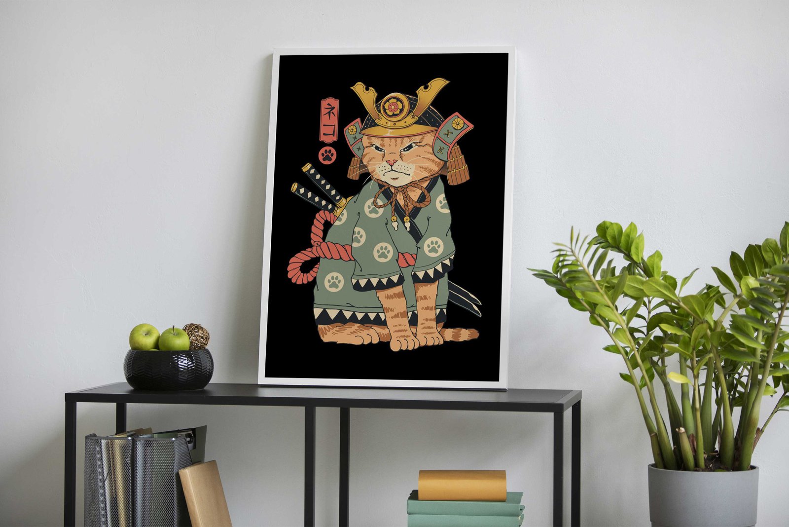 Neko Samurai Asian Style Poster | Wall Art for  Home & Office | High-Quality Print - High-Quality Visual Display