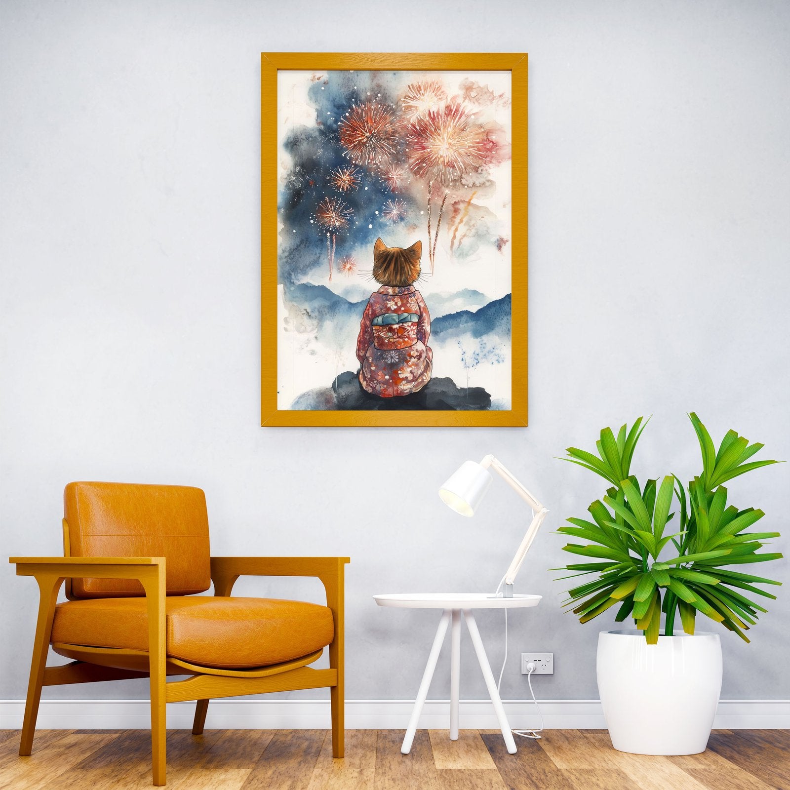 Neko to Hanabi Asian Style Poster | Wall Art fo r Home & Office | High-Quality Print - High-Quality Visual Display