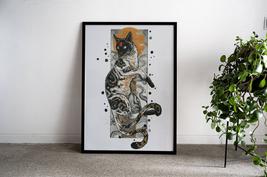 Nekomata Asian Style Poster | Wall Art for Ho me & Office | High-Quality Print - High-Quality Visual Display