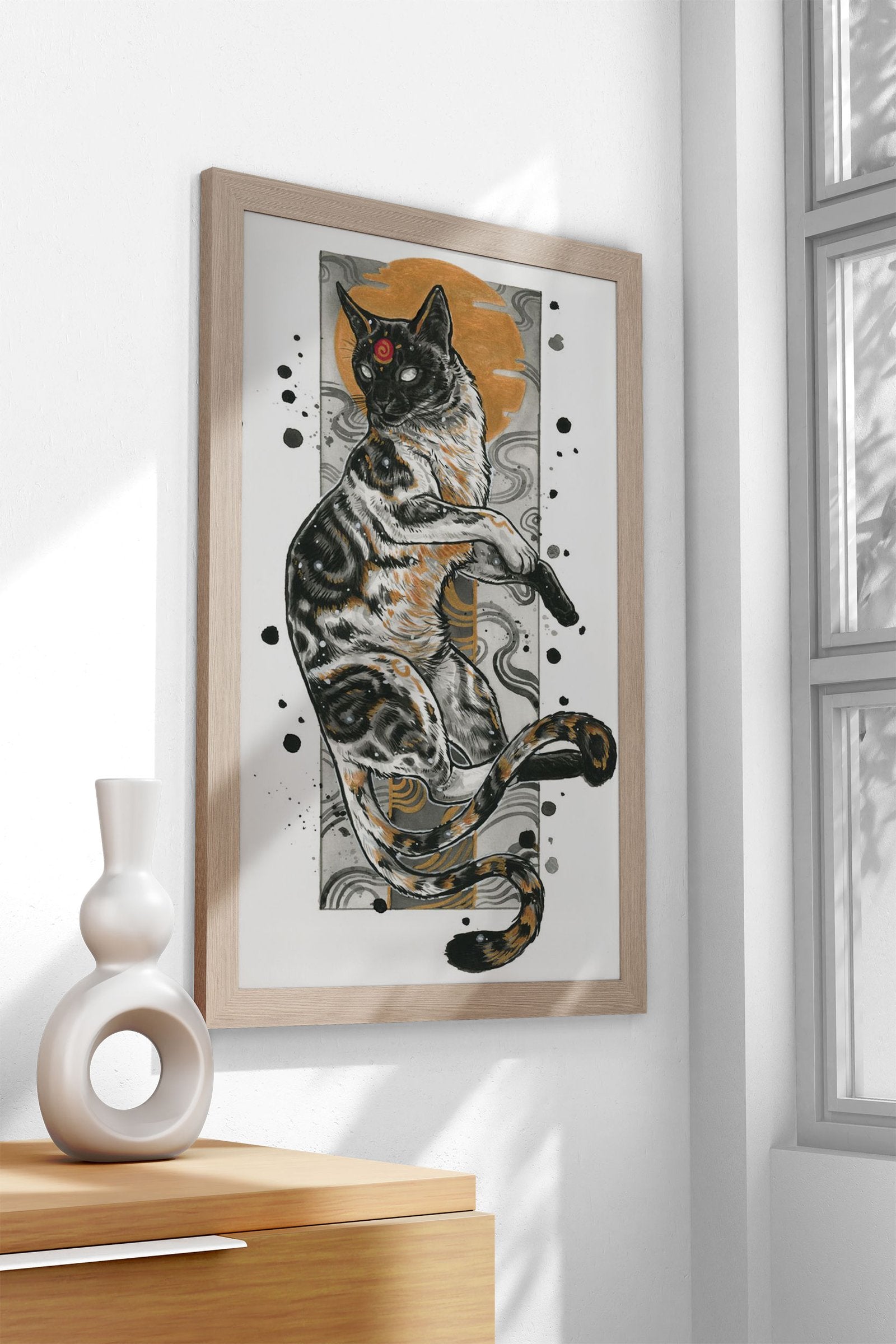 Nekomata Asian Style Poster | Wall Art for Ho me & Office | High-Quality Print - High-Quality Visual Display
