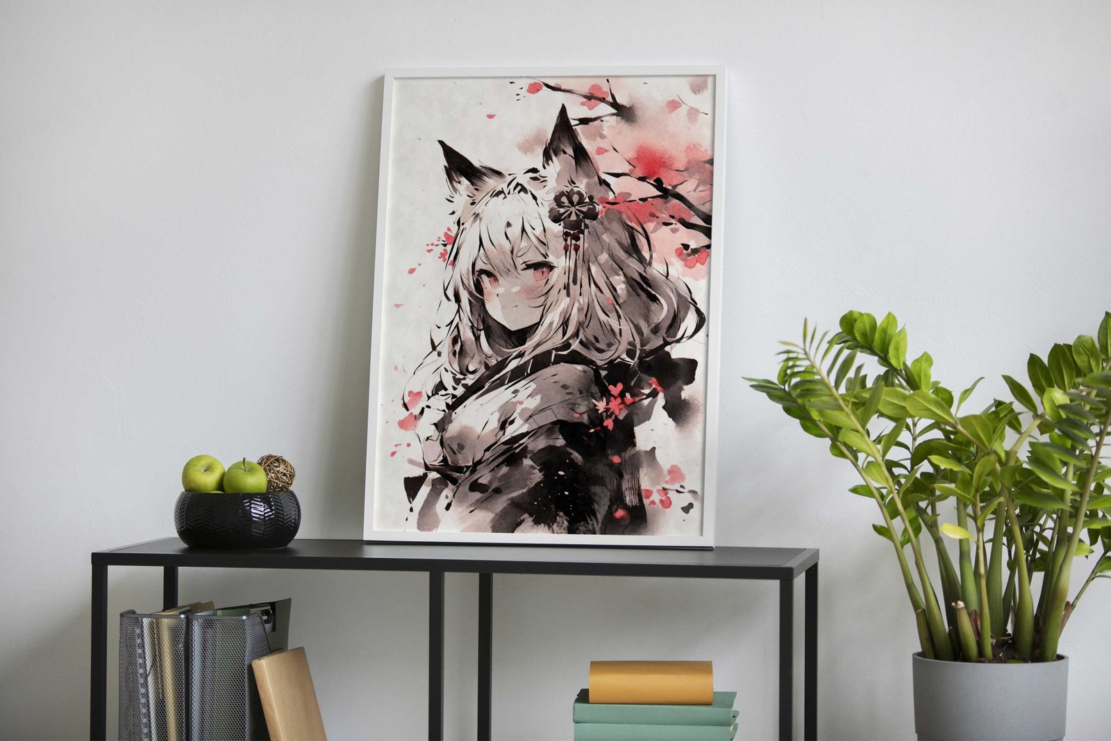 Nekomimi Japanese Ink Asian Style Poster | W all Art for Home & Office | High-Quality Print - High-Quality Visual Display