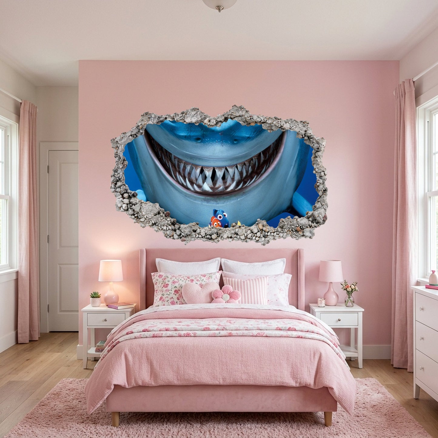 Nemo and Dory Disney Pixar 3D Effect Sticker 3D Wall Hole Decal 177