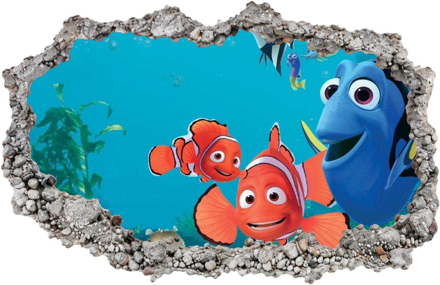 Nemo and Dory Disney Pixar 3D Smashed Wall Decal Smashed Brick Decal 180