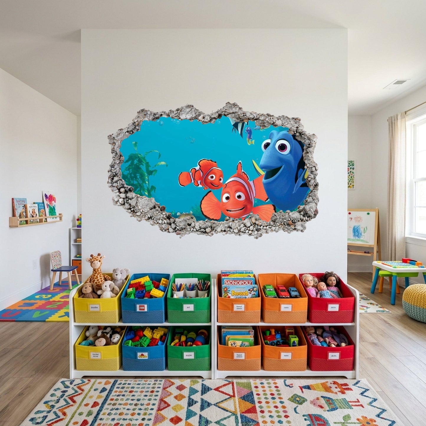 Nemo and Dory Disney Pixar 3D Smashed Wall Decal Smashed Brick Decal 180