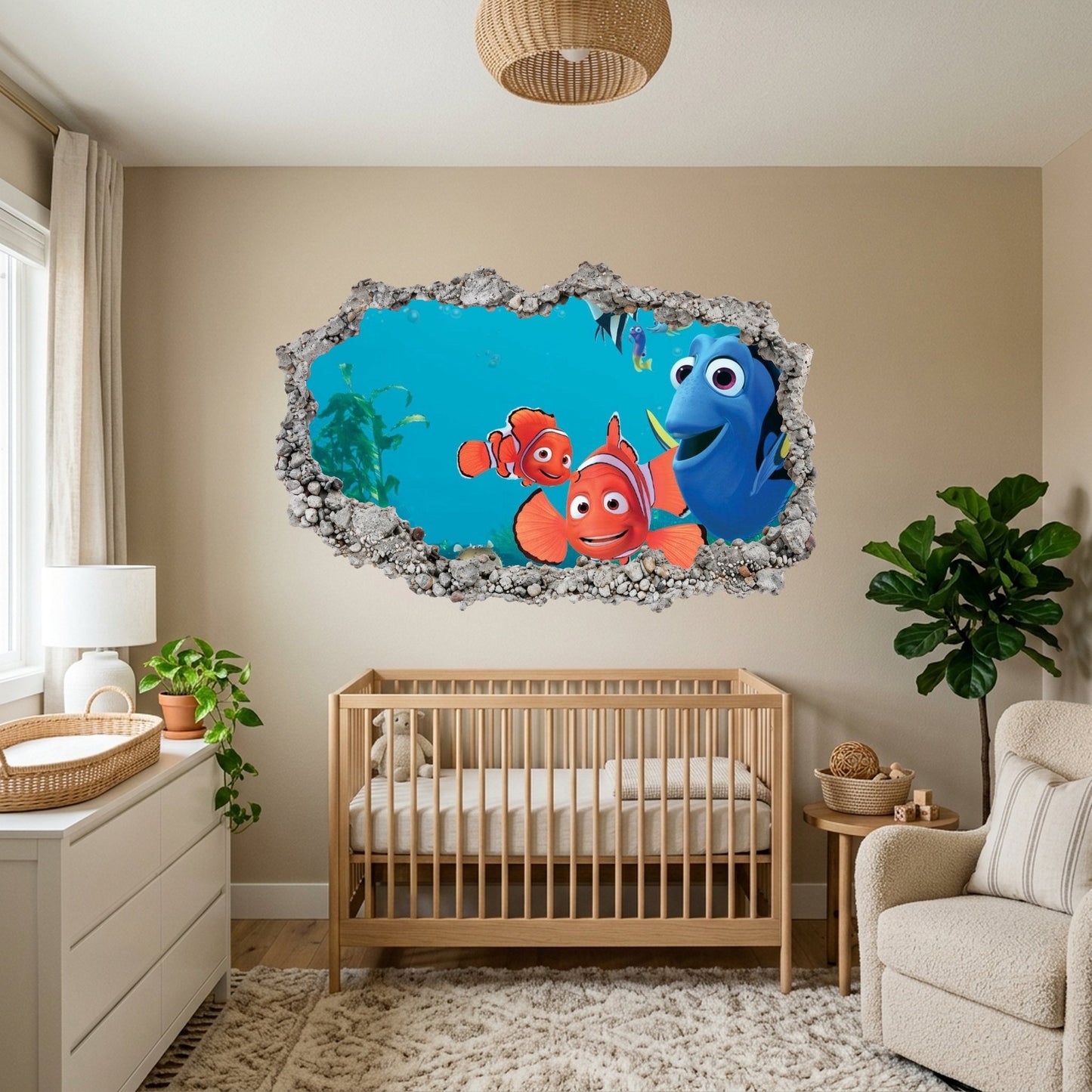 Nemo and Dory Disney Pixar 3D Smashed Wall Decal Smashed Brick Decal 180
