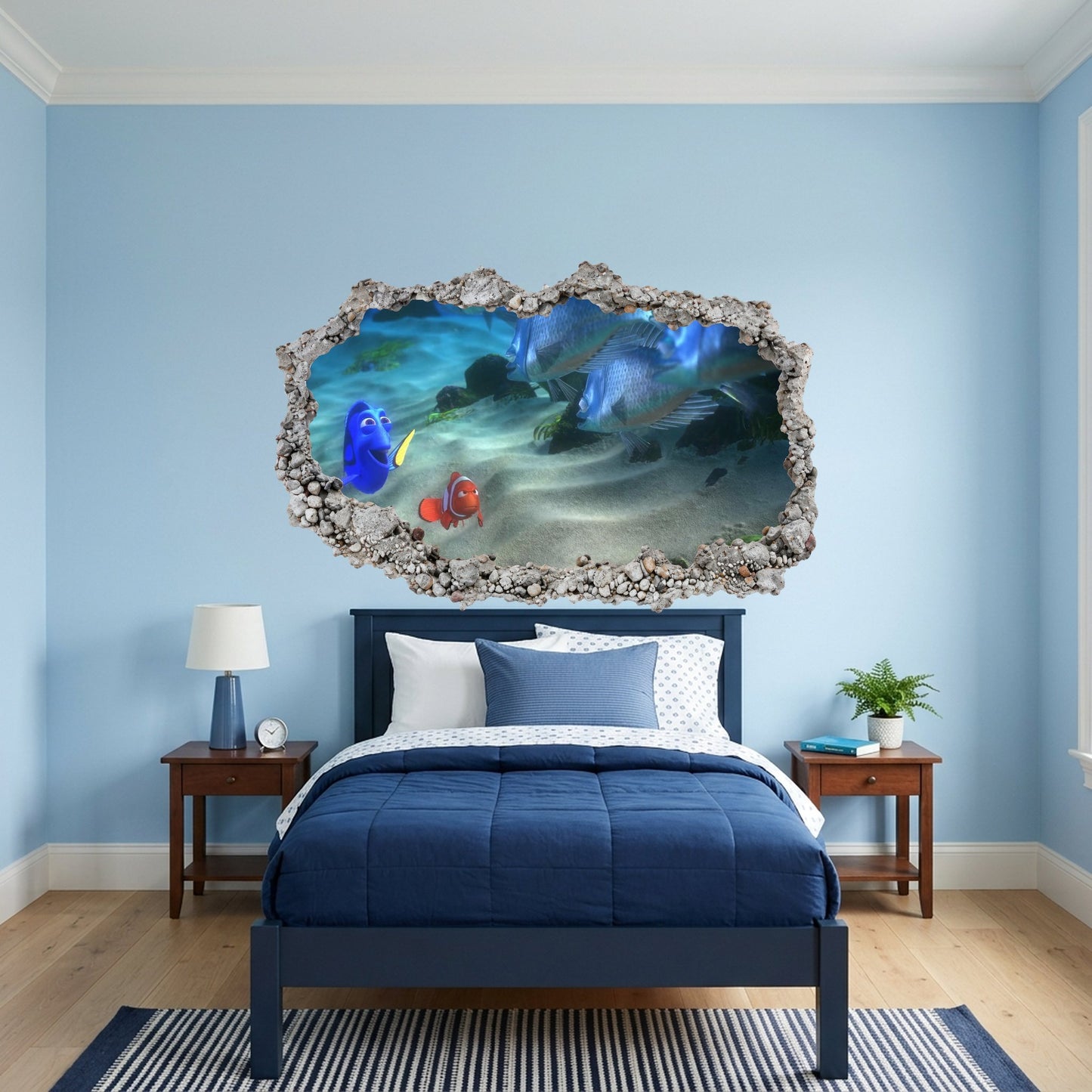 Nemo and Dory Disney Pixar 3D Wall Hole Decal 3D Effect Sticker 178