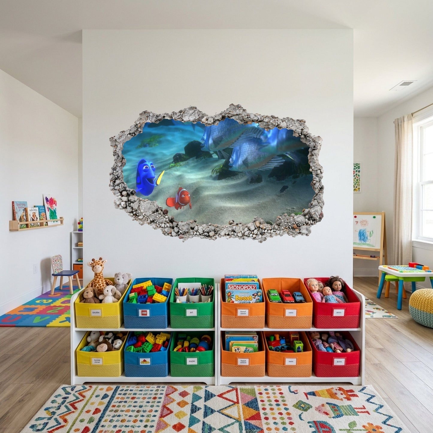 Nemo and Dory Disney Pixar 3D Wall Hole Decal 3D Effect Sticker 178