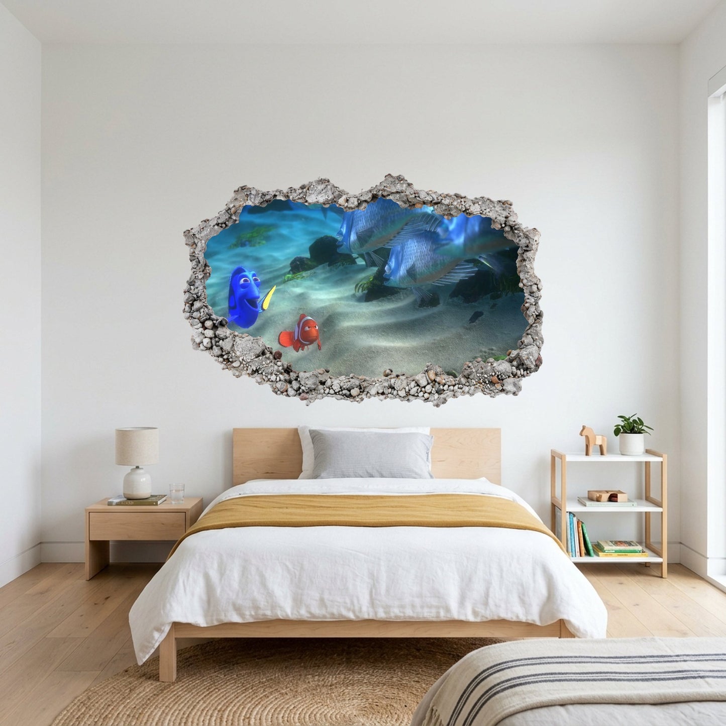 Nemo and Dory Disney Pixar 3D Wall Hole Decal 3D Effect Sticker 178