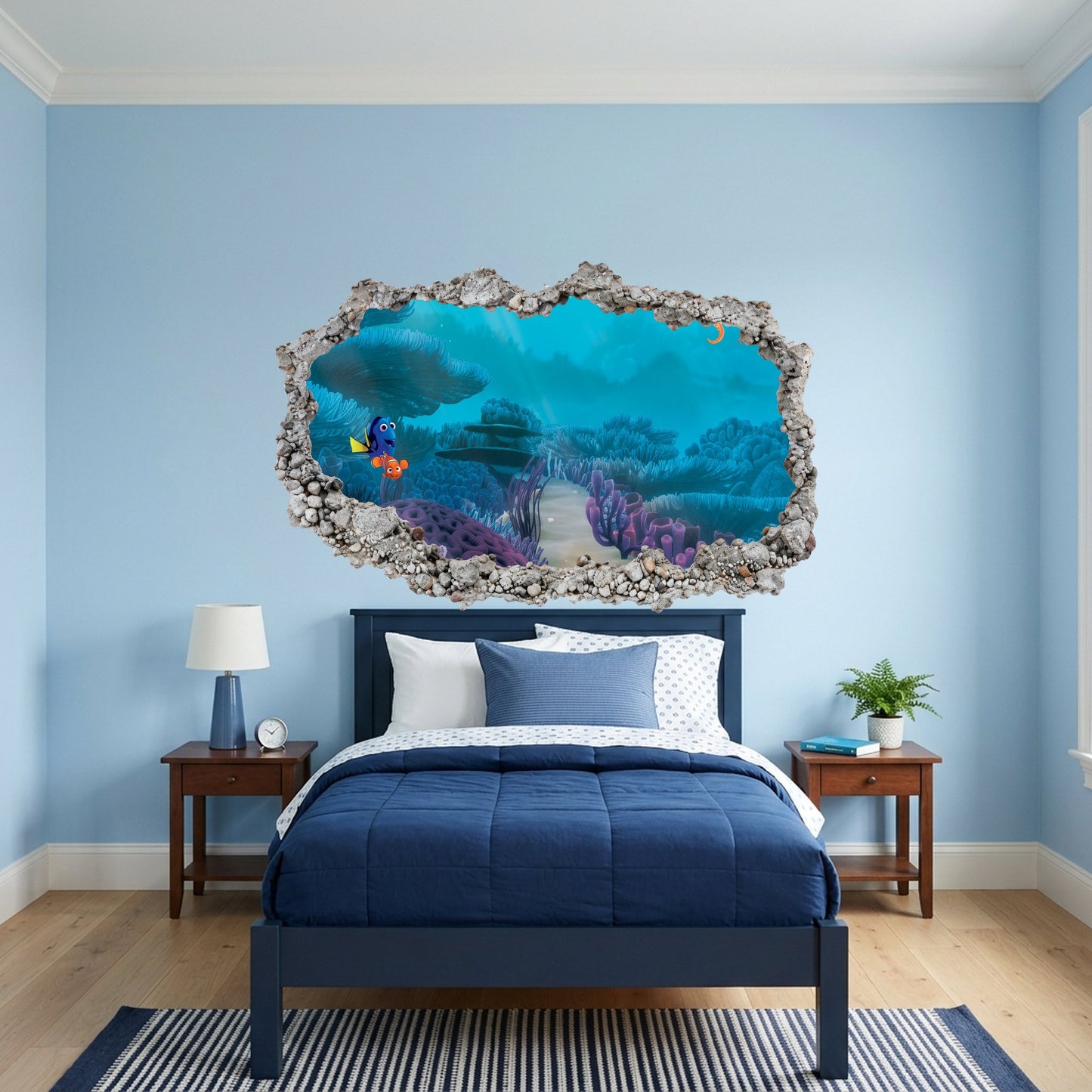 Nemo and Dory Disney Pixar Vinyl Mural 3D Smashed Wall Decal 190