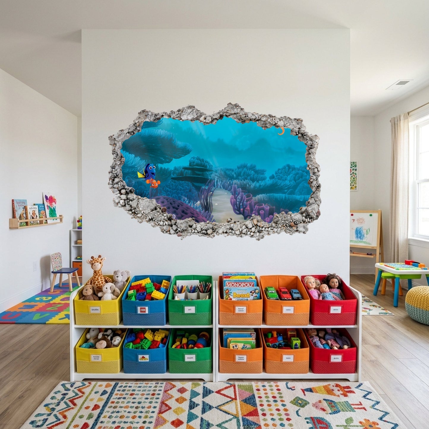 Nemo and Dory Disney Pixar Vinyl Mural 3D Smashed Wall Decal 190