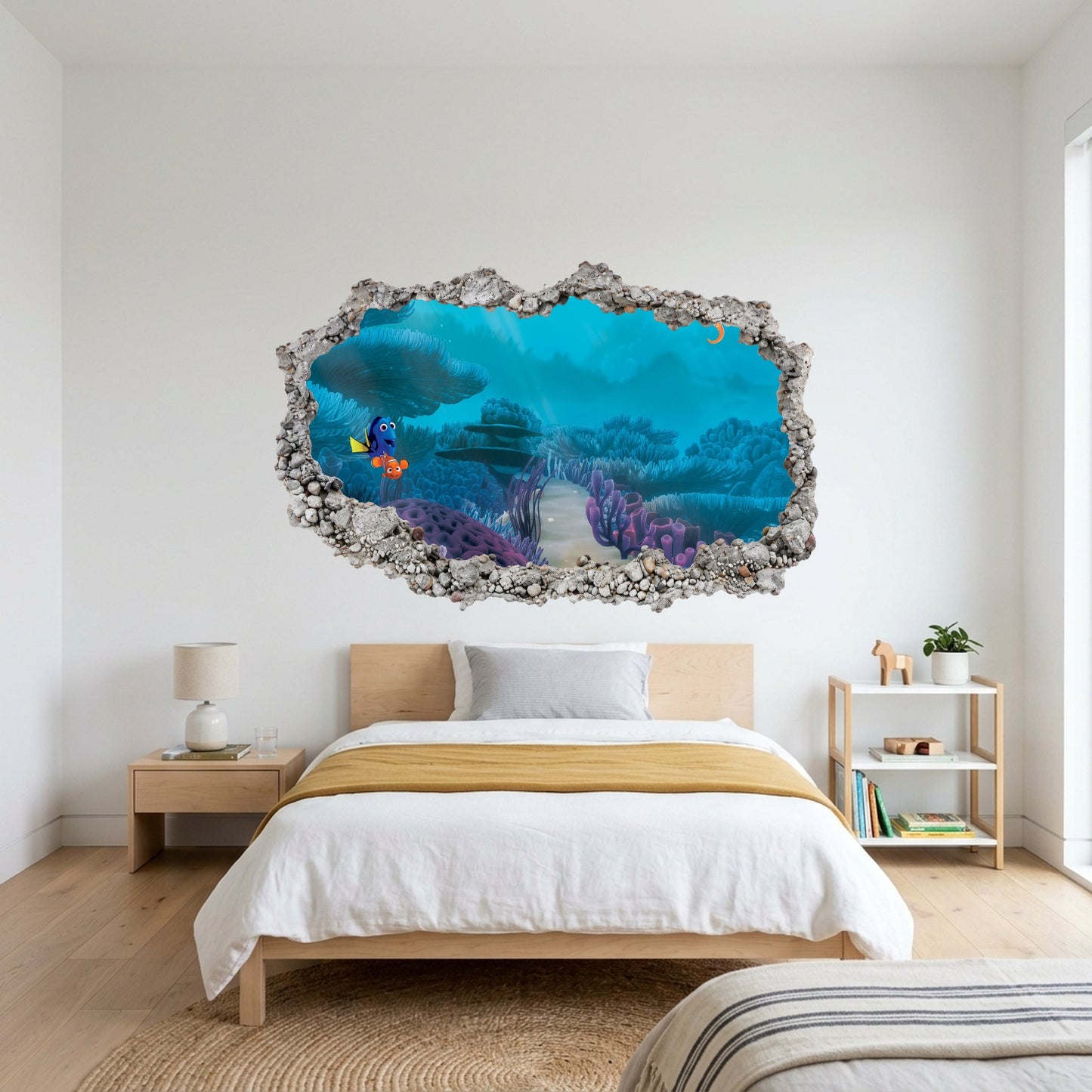 Nemo and Dory Disney Pixar Vinyl Mural 3D Smashed Wall Decal 190