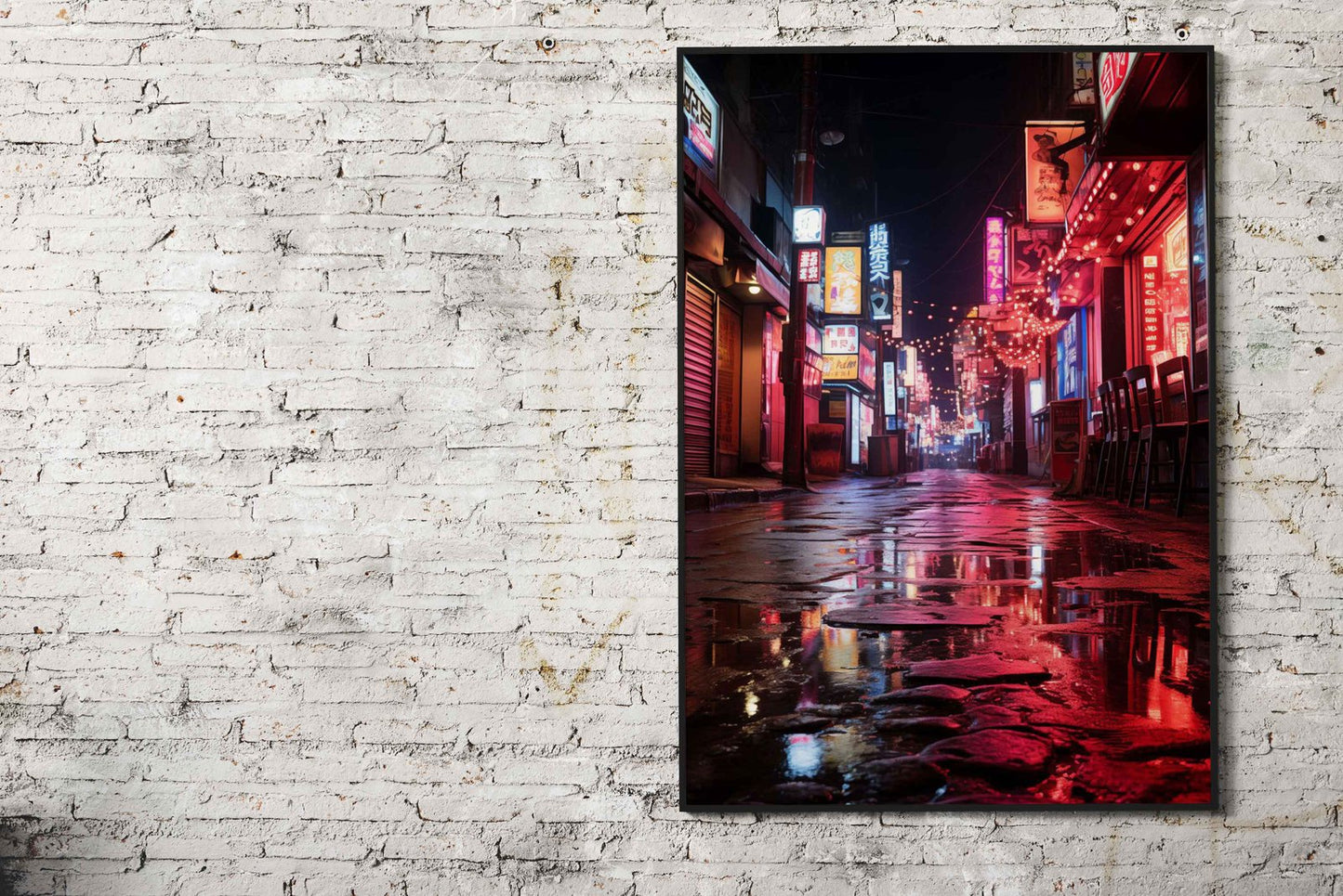 Neon City Street Asian Style Poster | Wall Art f or Home & Office | High-Quality Print - High-Quality Visual Display