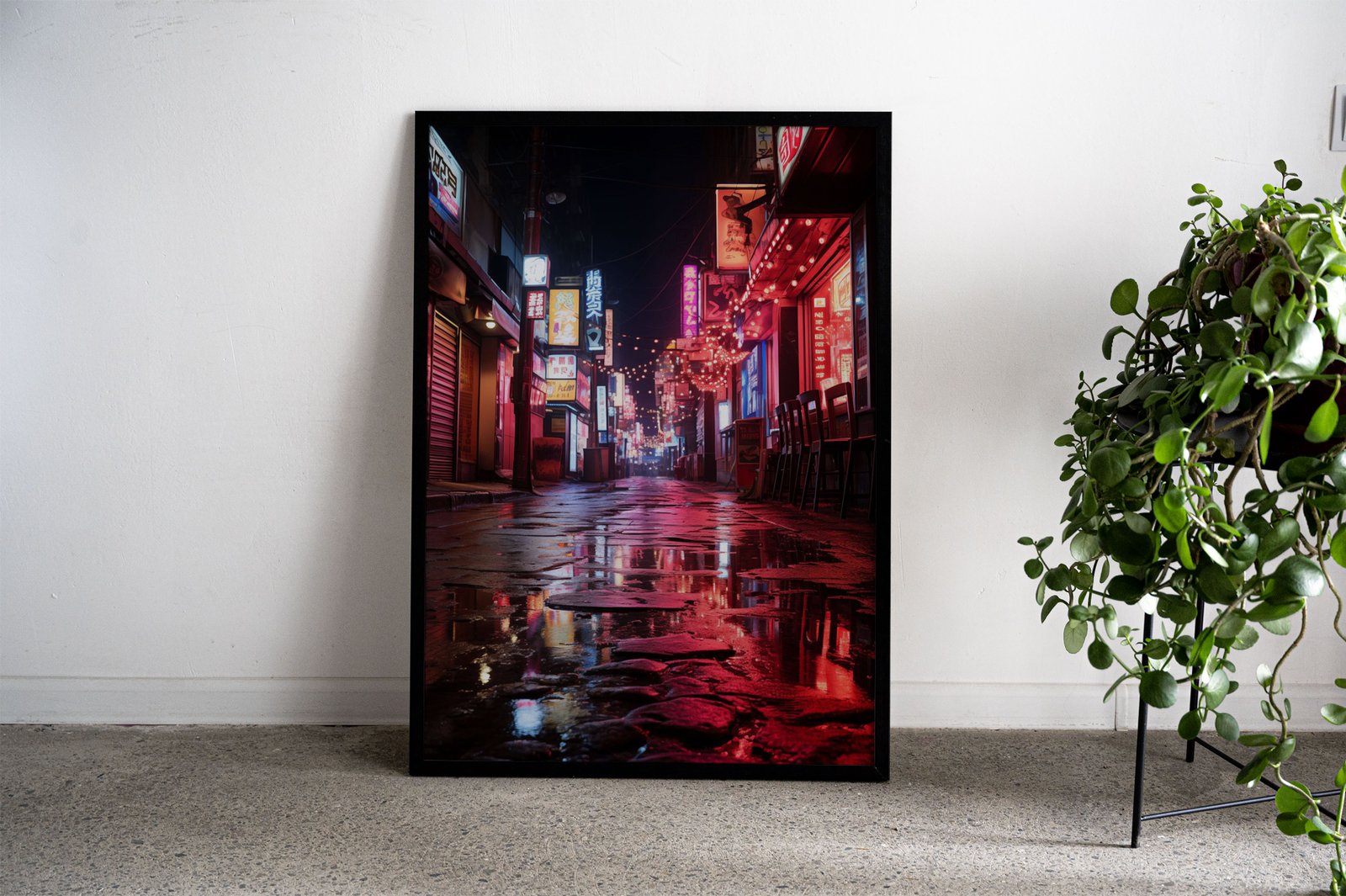 Neon City Street Asian Style Poster | Wall Art f or Home & Office | High-Quality Print - High-Quality Visual Display