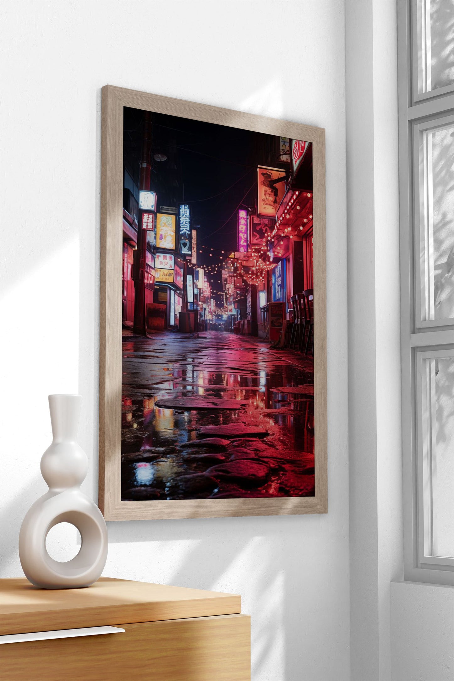 Neon City Street Asian Style Poster | Wall Art f or Home & Office | High-Quality Print - High-Quality Visual Display