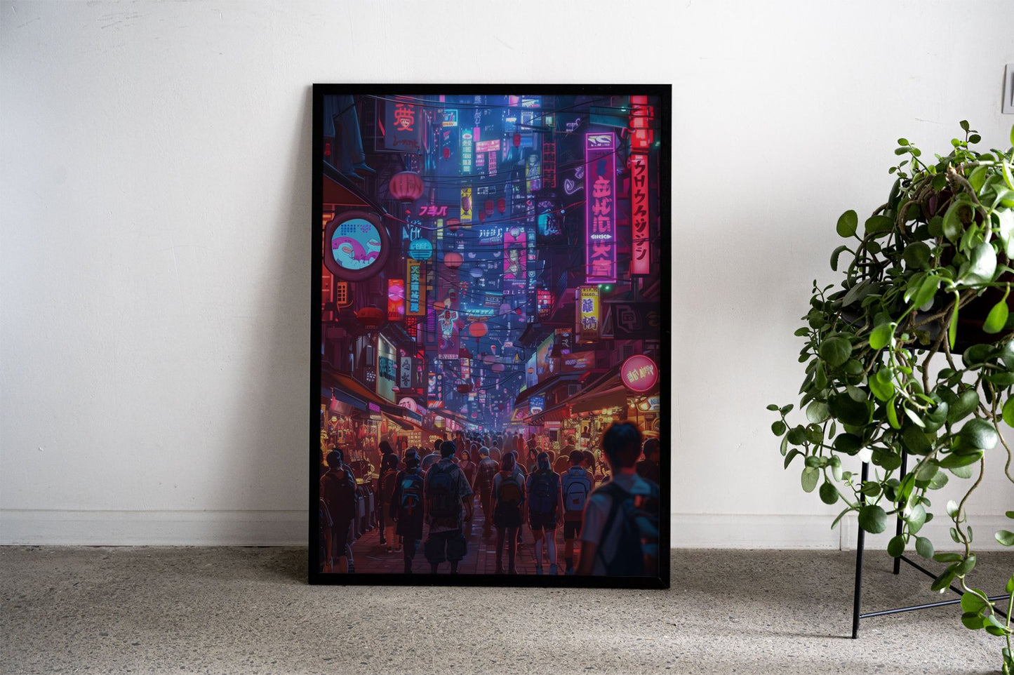 Neon City Asian Style Poster | Wall Art for Hom e & Office | High-Quality Print - High-Quality Visual Display