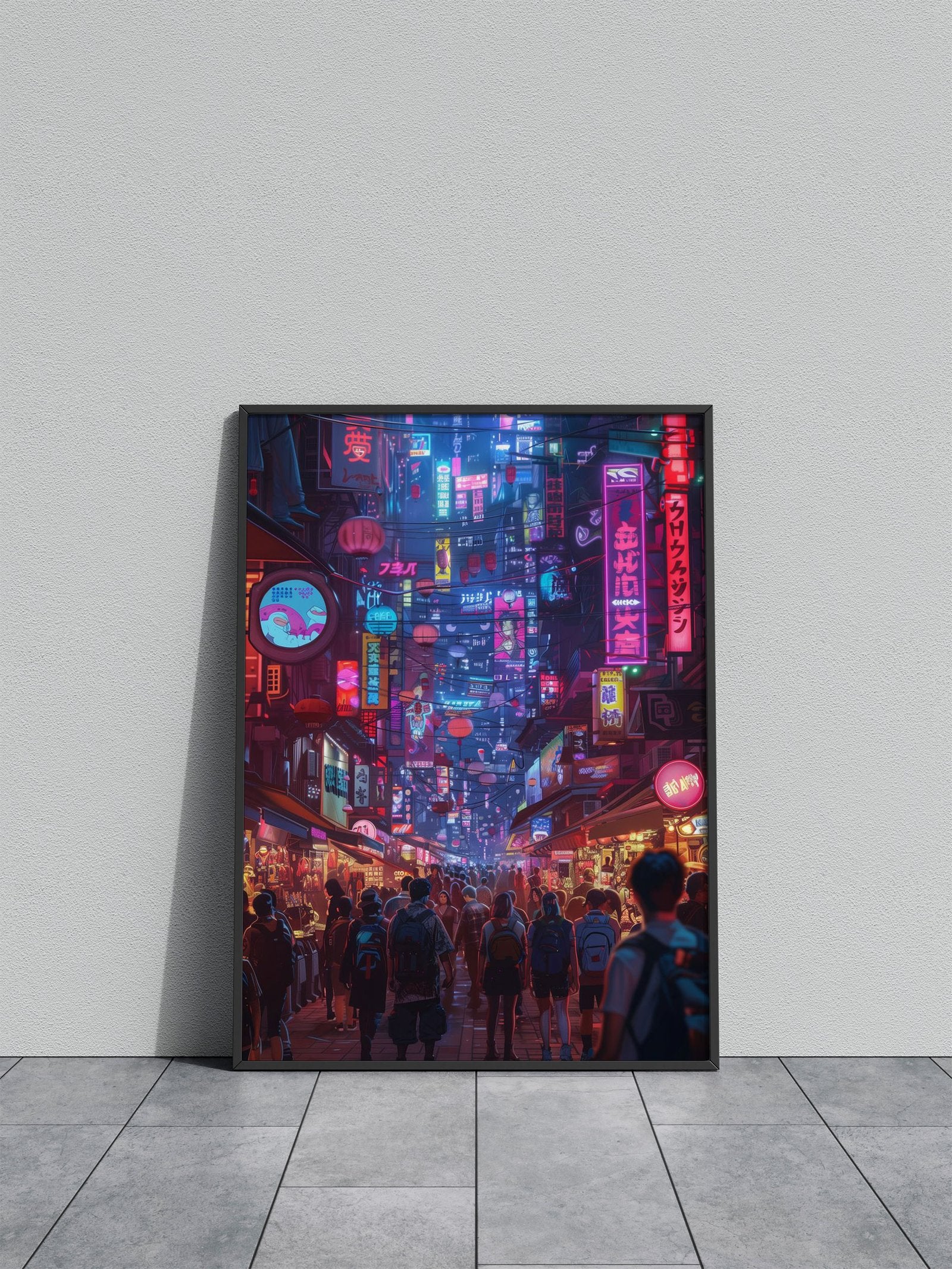 Neon City Asian Style Poster | Wall Art for Hom e & Office | High-Quality Print - High-Quality Visual Display