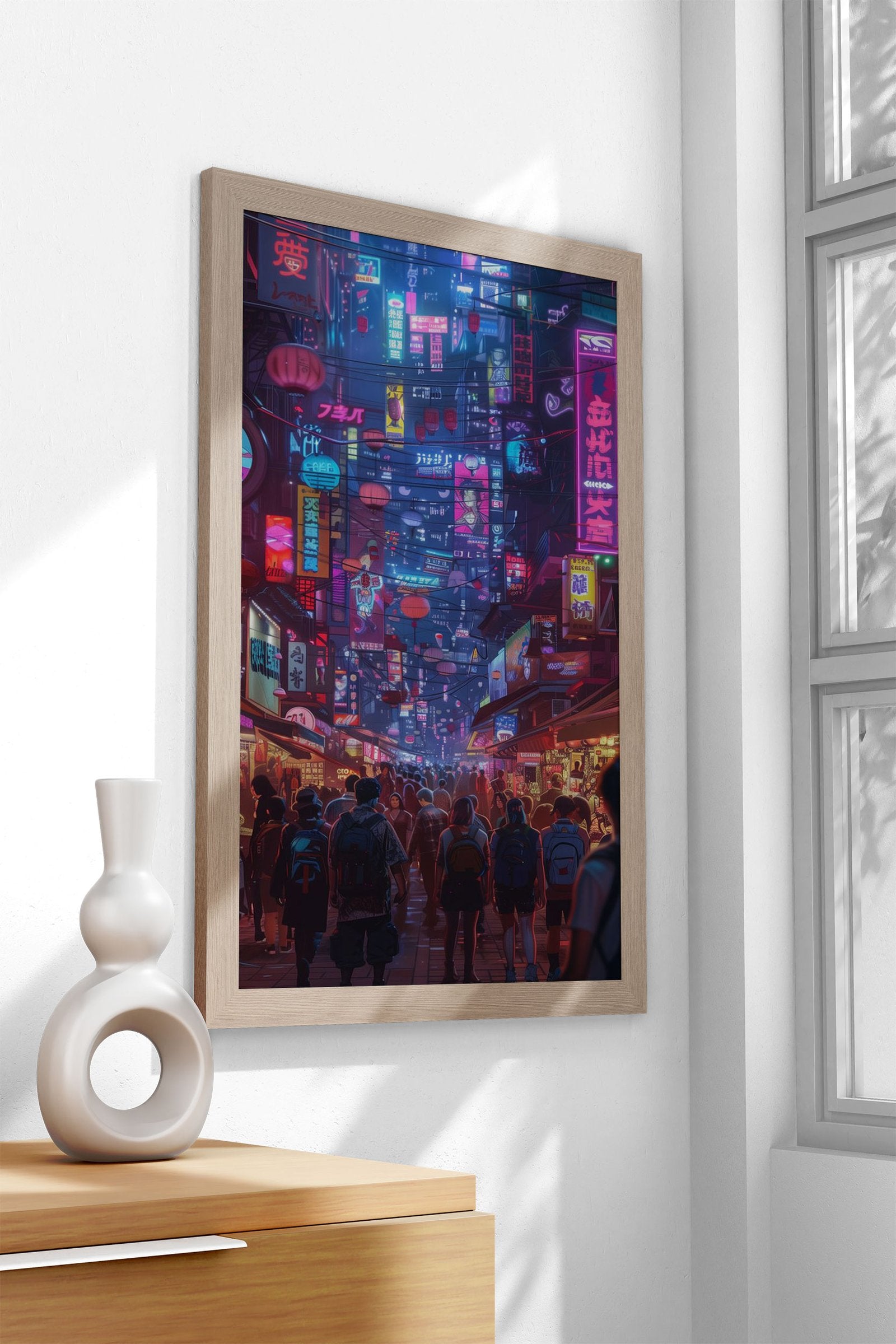 Neon City Asian Style Poster | Wall Art for Hom e & Office | High-Quality Print - High-Quality Visual Display