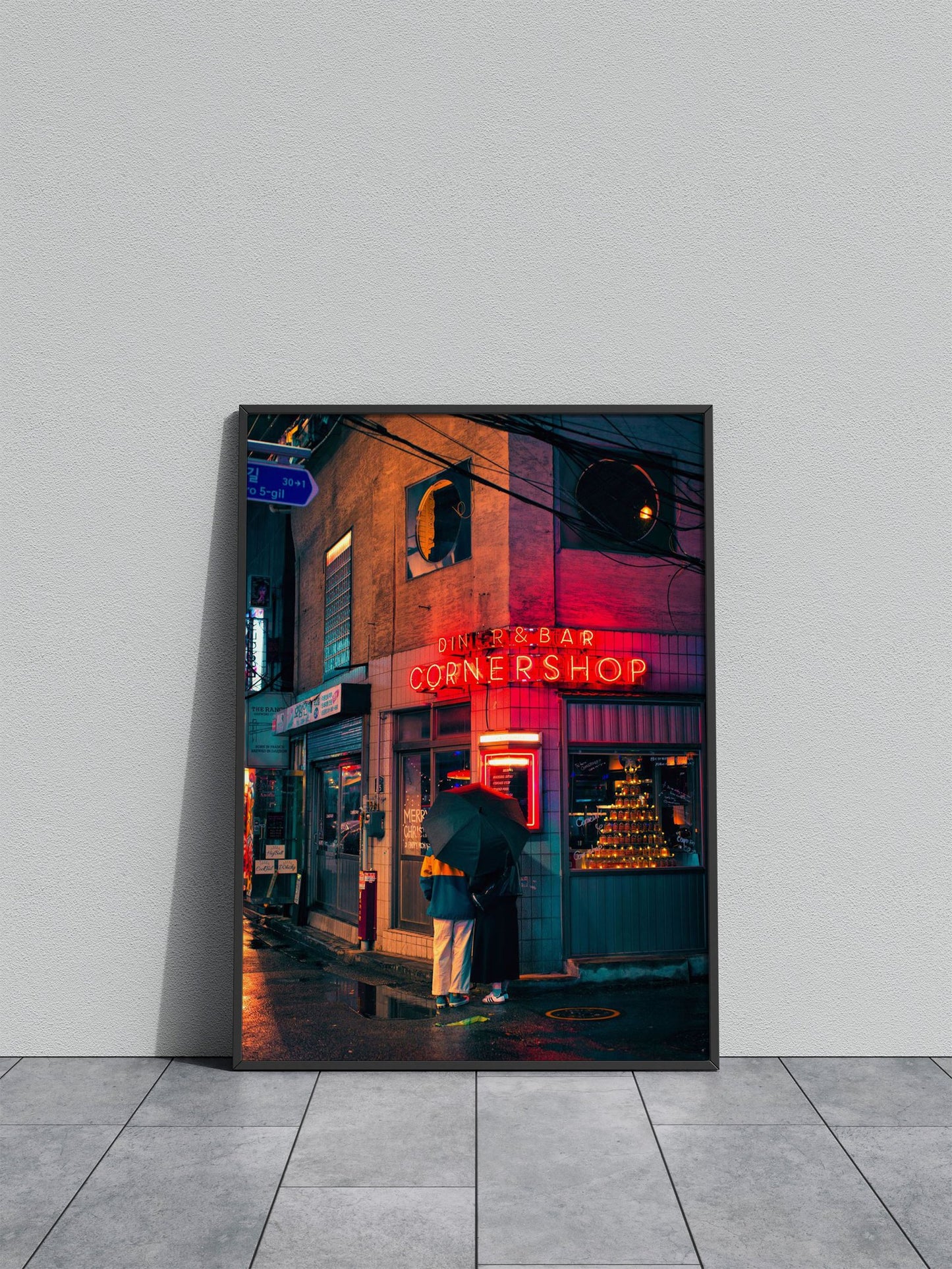 Neon Cornershop Asian Style Poster | Wall Art  for Home & Office | High-Quality Print - High-Quality Visual Display