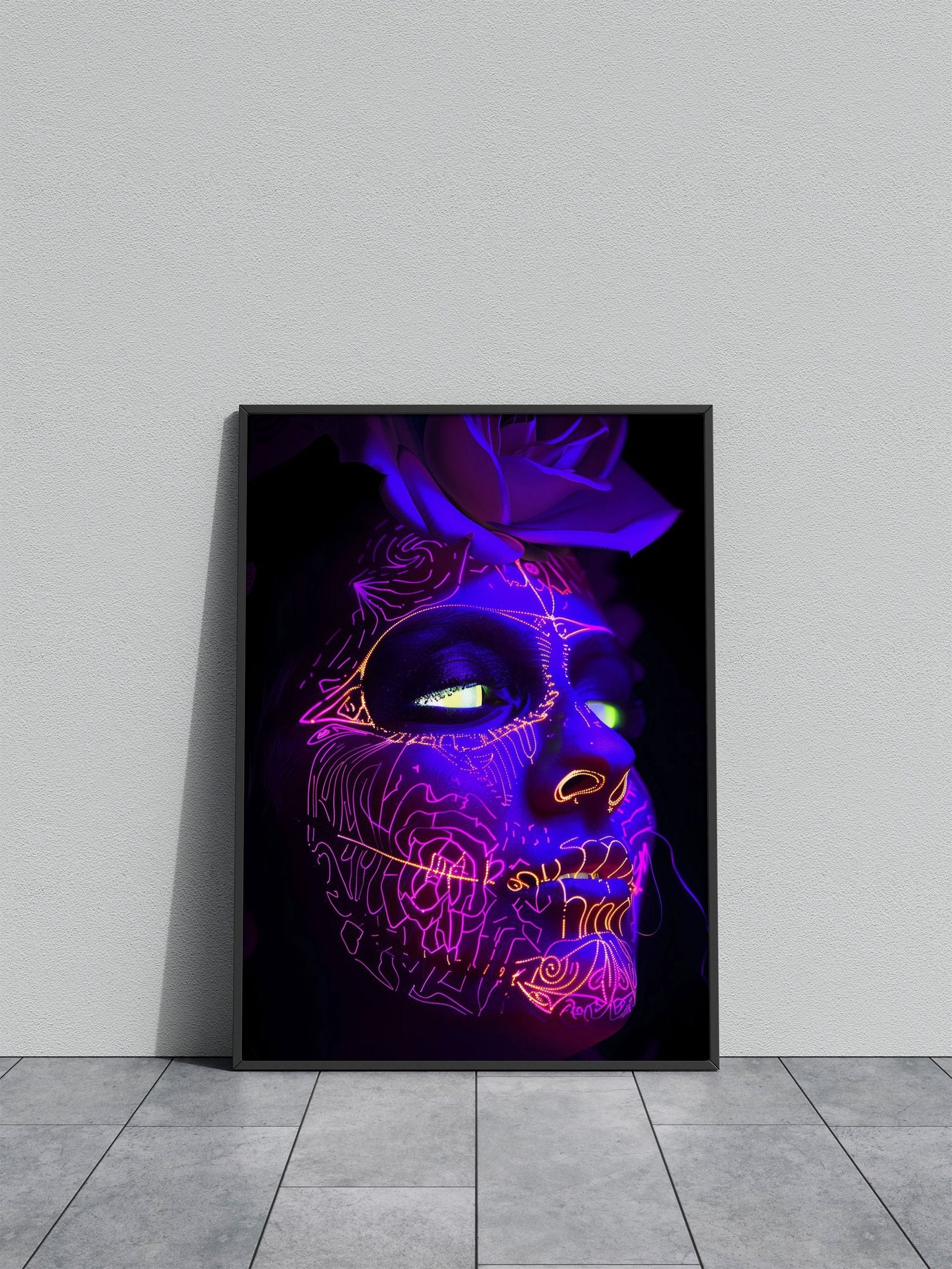 Neon Face 4 Asian Style Poster | Wall Art for H ome & Office | High-Quality Print - High-Quality Visual Display