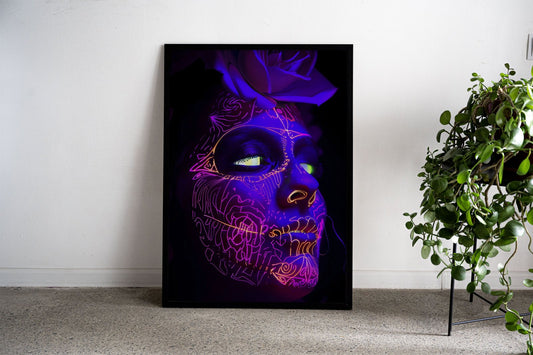 Neon Face 4 Asian Style Poster | Wall Art for H ome & Office | High-Quality Print - High-Quality Visual Display